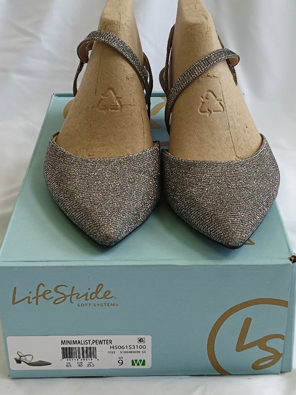 LifeStride Women's Minimalist Slingback Kitten Heel Pumps - Pewter - 9W